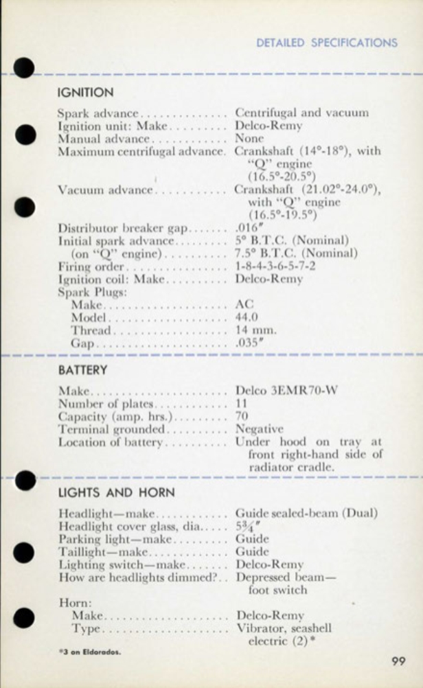 1959 Cadillac Salesmans Data Book Page 118